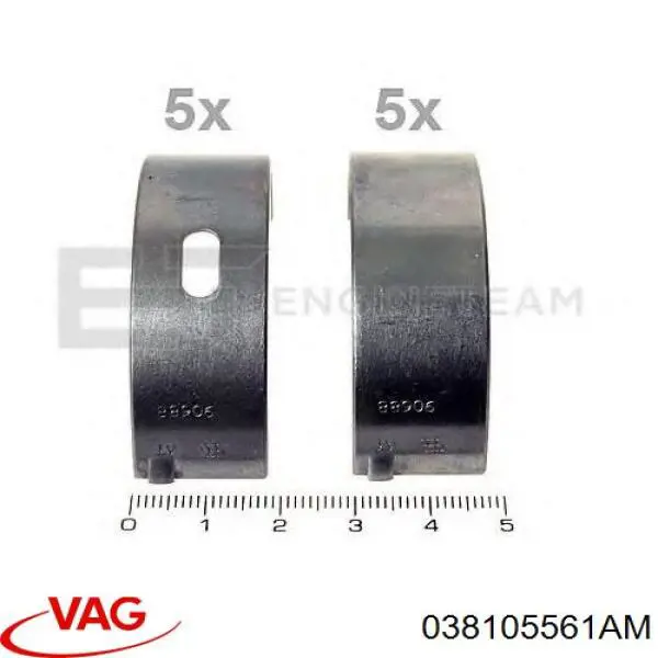 038105561AM VAG вкладыши коленвала коренные, комплект, стандарт (std)
