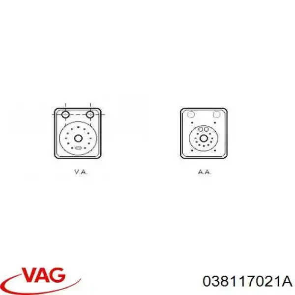Купить 038117021A VAG Радиатор масляный (холодильник), под фильтром