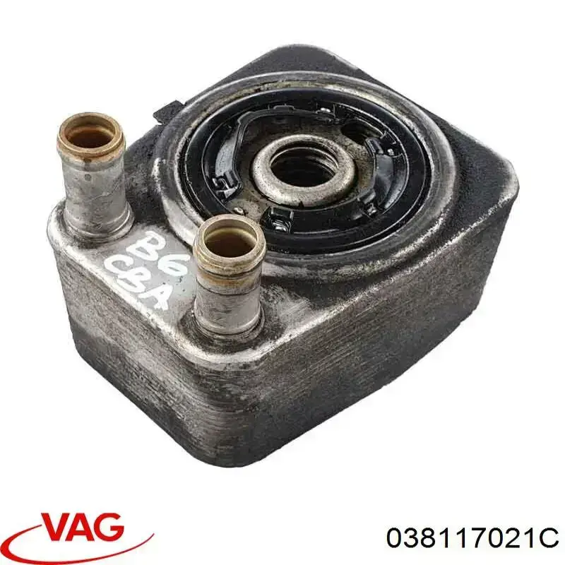038117021C VAG радиатор масляный (холодильник, под фильтром)
