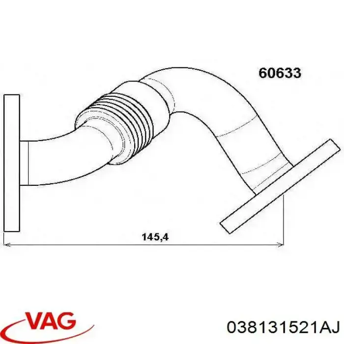 Шланги и трубки системы рециркуляции VAG 038131521AJ цена, от 8.90 USD