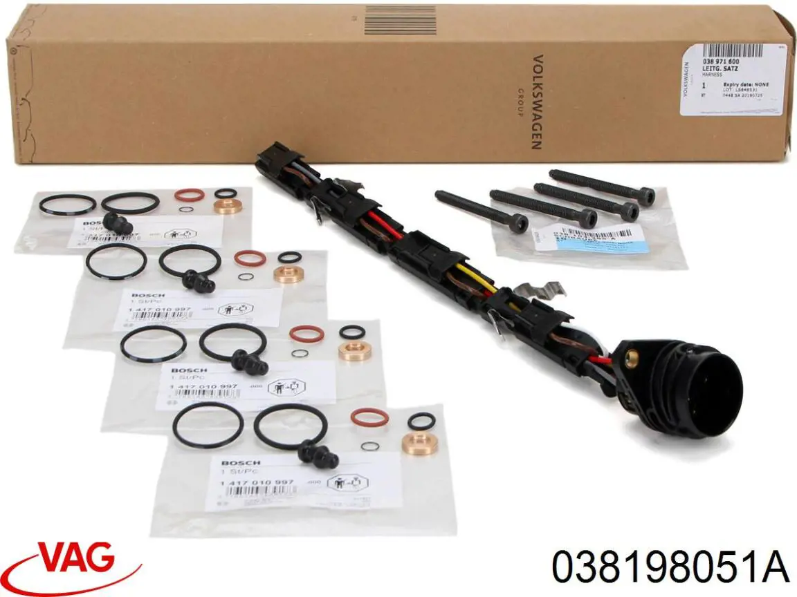 Комплект форсунок VAG 038198051A цена, от 16.02 USD