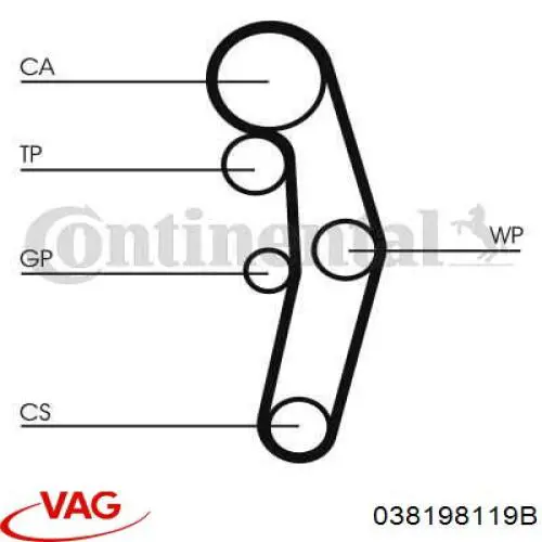 Купить 038198119B VAG Комплект ГРМ
