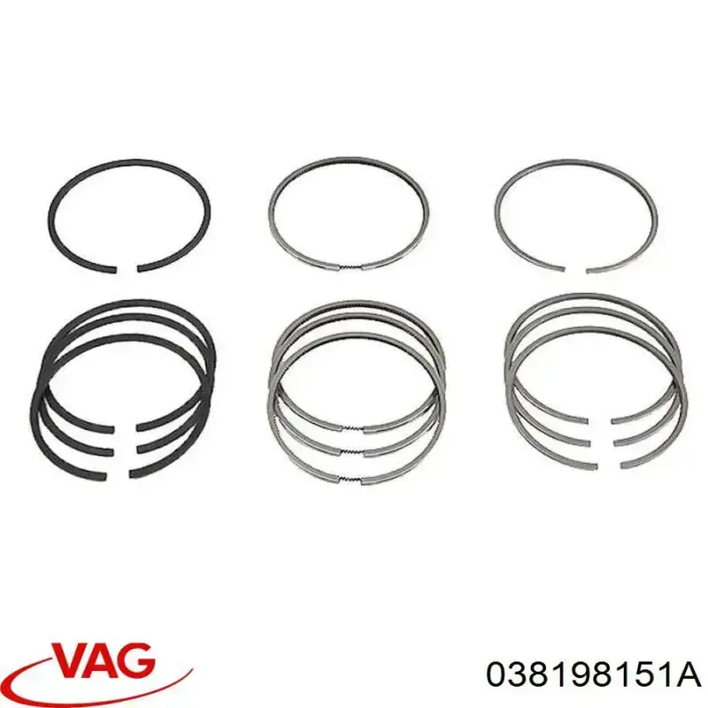 Кольца поршневые на 1 цилиндр, STD. VAG 038198151A
