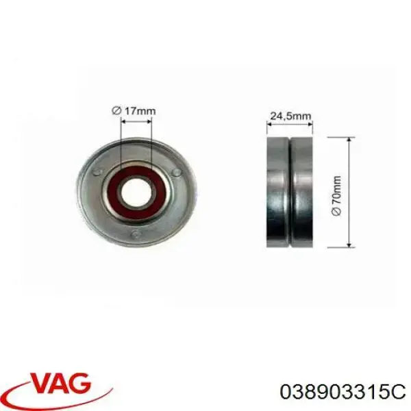 Роликовий модуль натяжителя ремня VAG 038903315C цена, от 12.67 USD