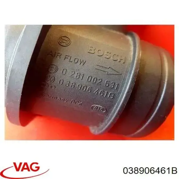 038906461B VAG Sensor de fluxo (consumo) de ar, medidor de consumo M.A.F. - (Mass Airflow)