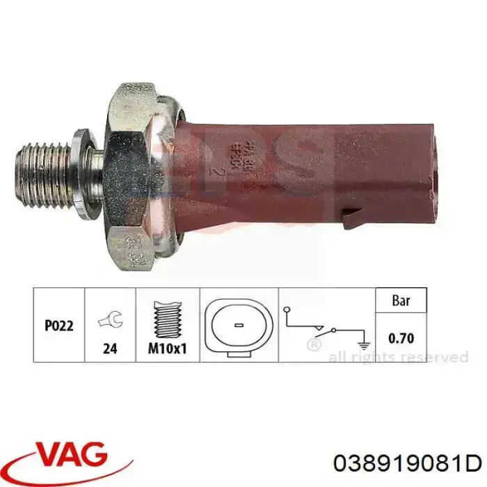 038919081D VAG sensor de pressão de óleo