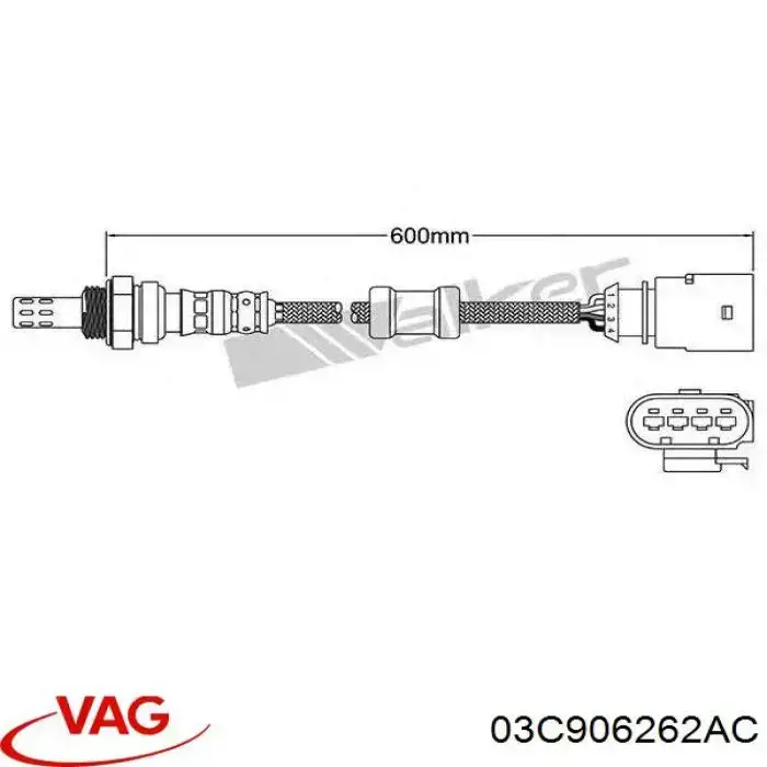 Купить 03C906262AC VAG Датчик кислорода до катализатора