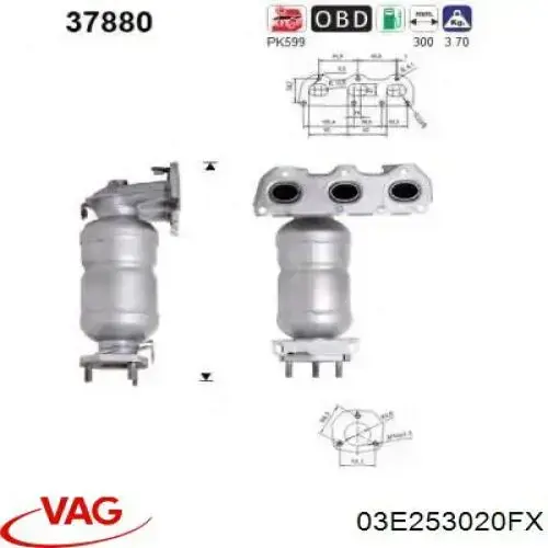 Купить 03E253020FX VAG Катализатор
