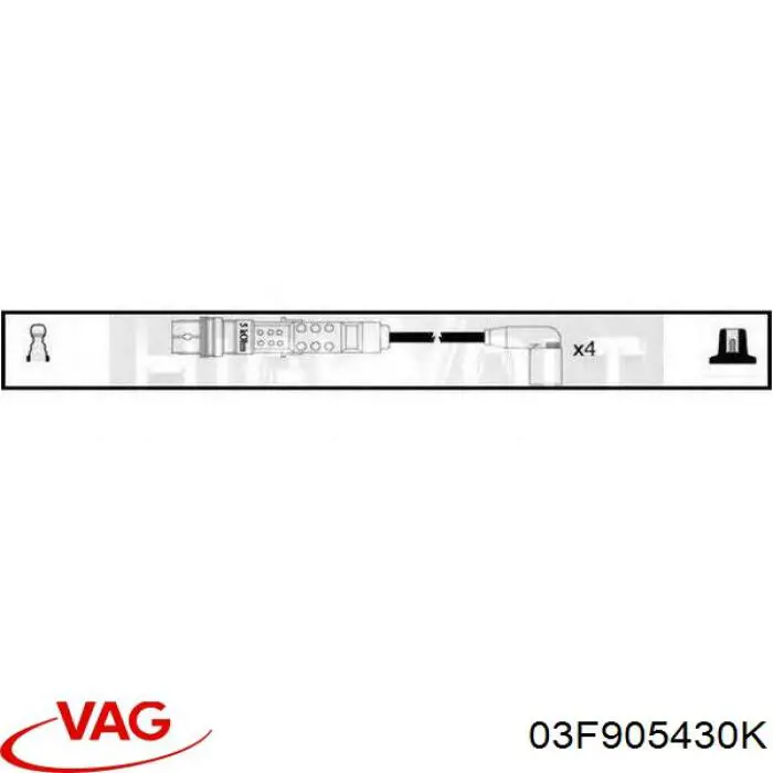 Cable de encendido, cilindro №3 03F905430K VAG/Skoda