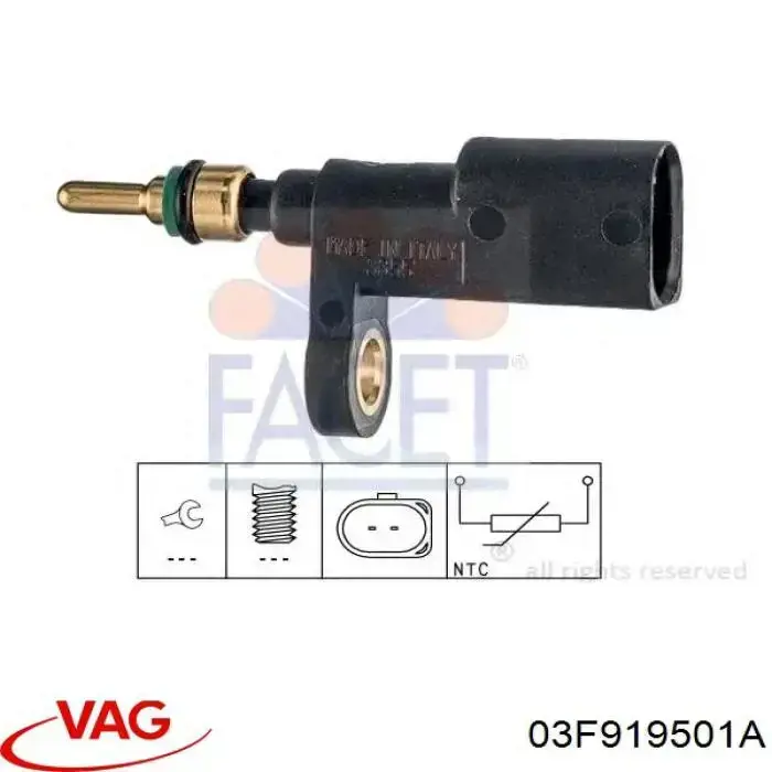 03F919501A VAG датчик температуры охлаждающей жидкости (включения вентилятора радиатора)