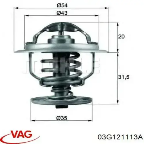 Купить 03G121113A VAG Автомобильный термостат