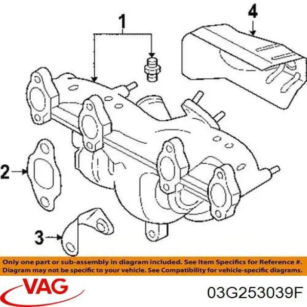 Купить 03G253039F VAG Прокладка коллектора
