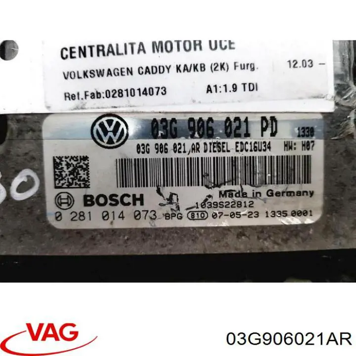 ЭБУ двигателем VAG 03G906021AR цена, от 45.20 USD