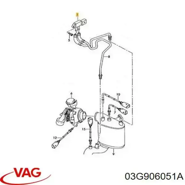Датчик давления выхлопных газов VAG 03G906051A цена, от 12.56 USD