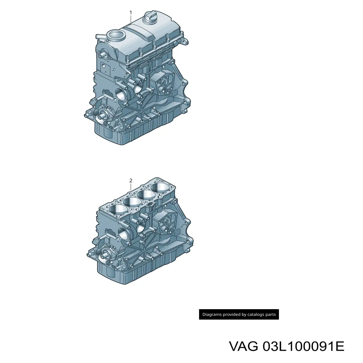 Купить 03L100091E VAG Двигатель голый