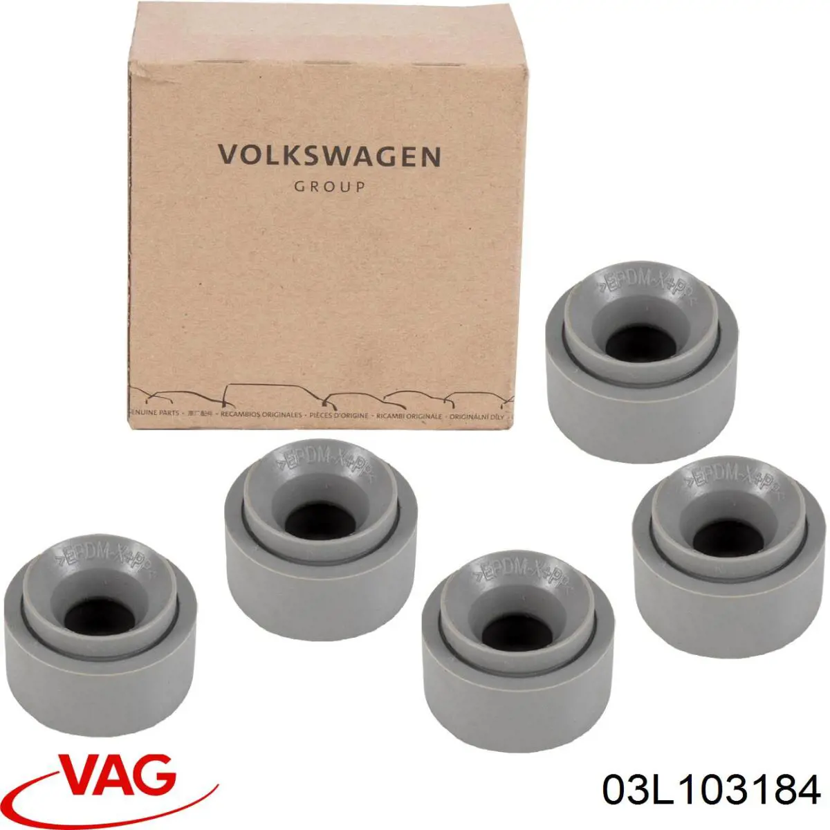 03L103184 VAG Cojín de una funda decorativa del motor original y equivalente