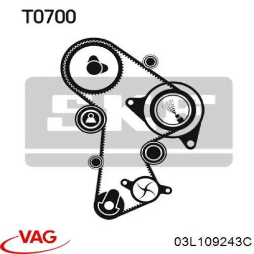 Ролик натяжителя VAG 03L109243C