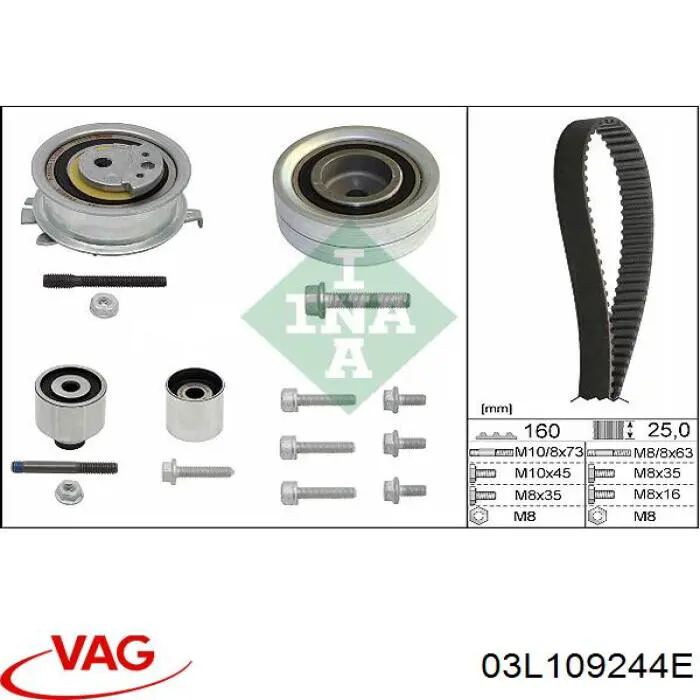 Купить 03L109244E VAG Ведуший ролик ГРМ
