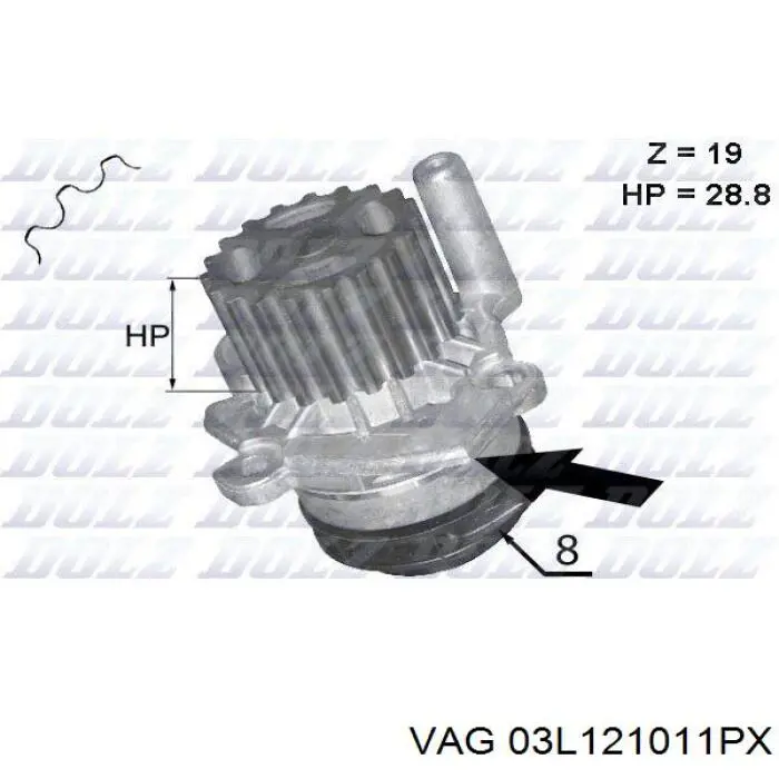 Купить 03L121011PX VAG Насос охлаждения