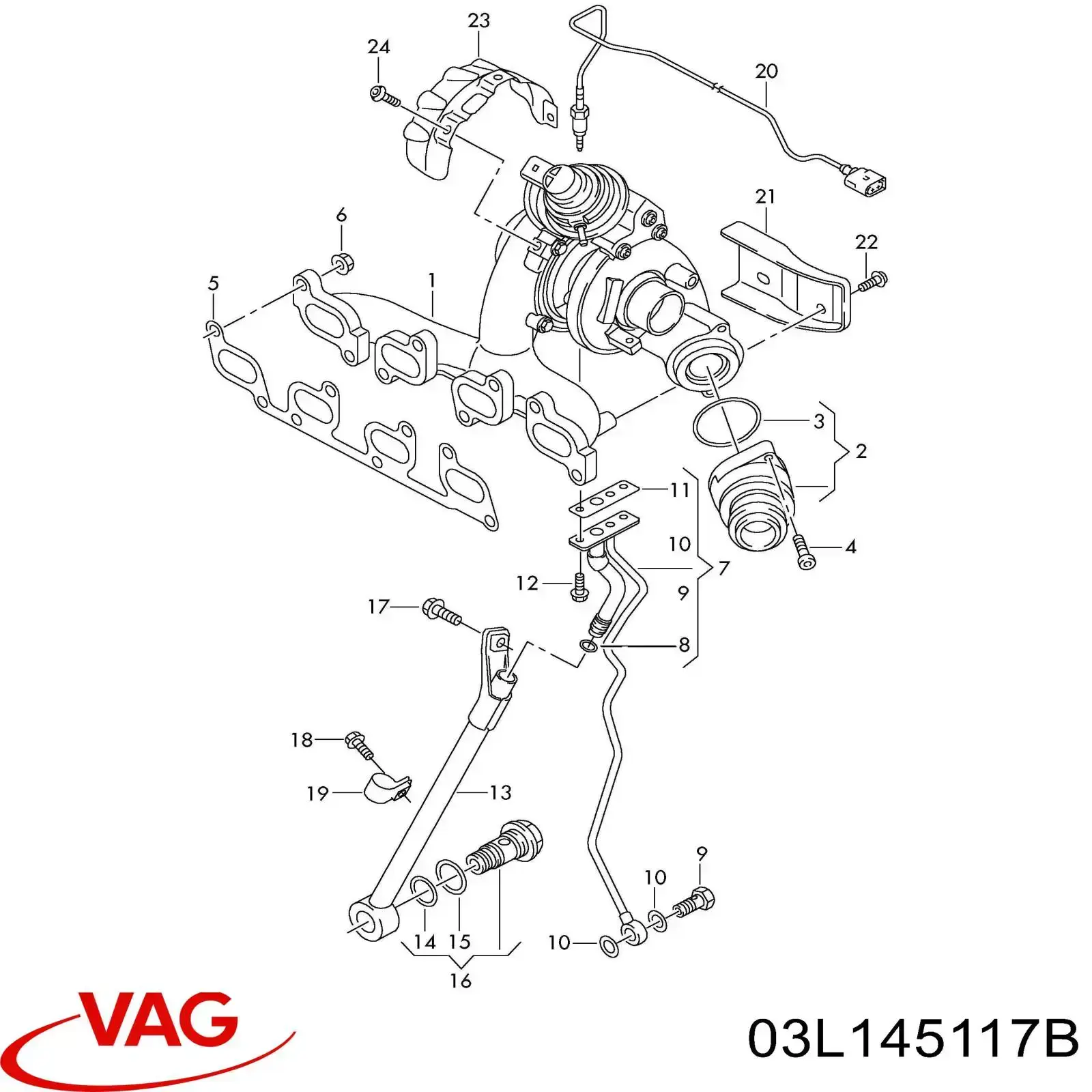 Junta De Turbina De Escape, Escape 03L145117B VAG