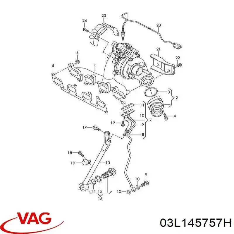 Прокладка турбіни вихлопних газів, випуск 03L145757H VAG