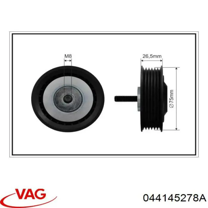 Натяжной ролик VAG 044145278A цена, от 23.12 USD