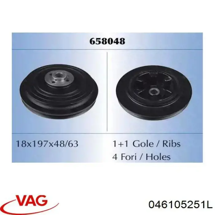 Polia de cambota 046105251L VAG