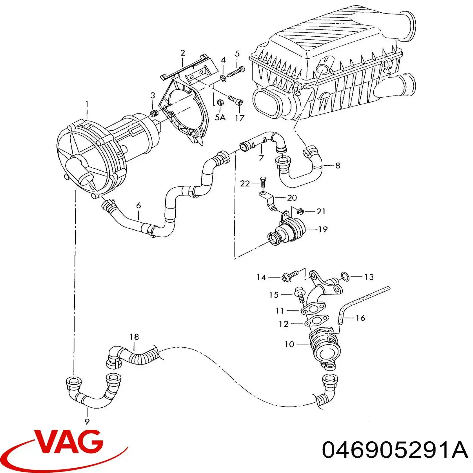 Клапан обратный, пневматический VAG 046905291A