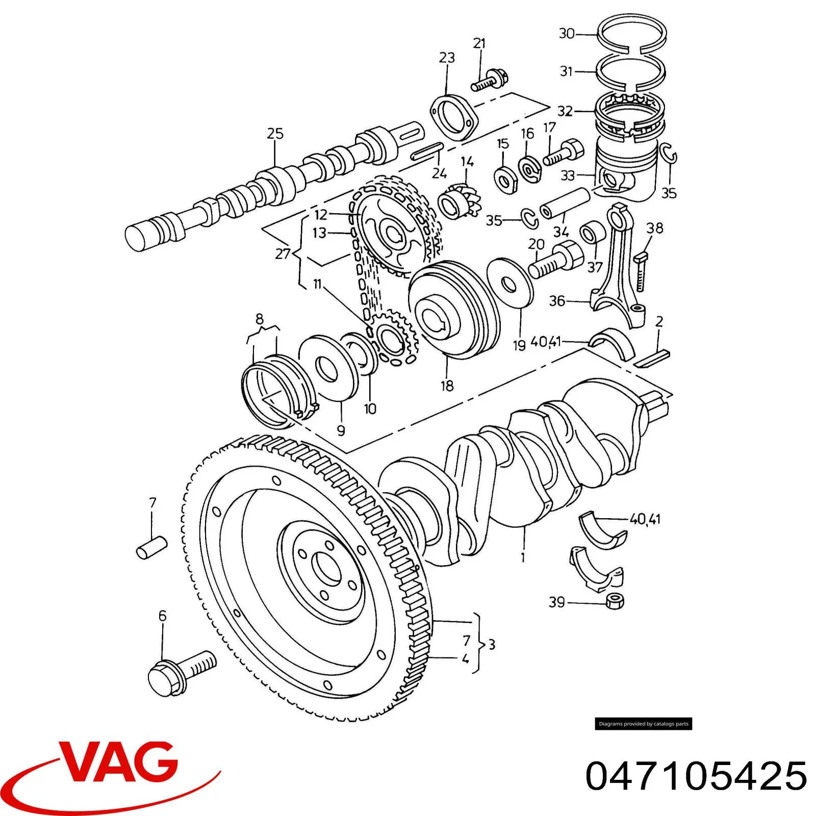 Болт шатуна 047105425 VAG