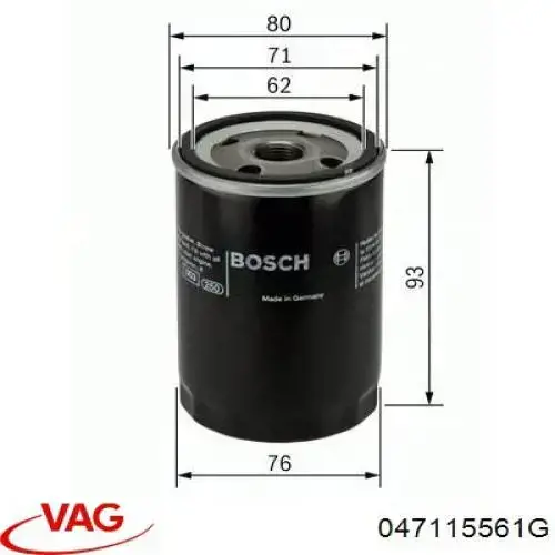 Масляный фильтр 047115561G VAG