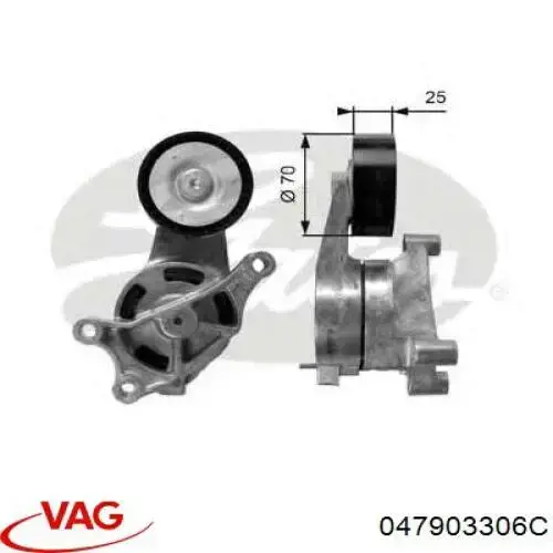 Купить 047903306C VAG Натяжной ролик