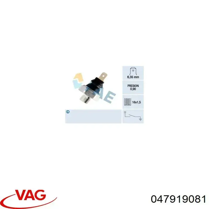 047919081 VAG Датчик указателя давления масла