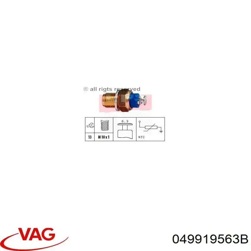 Датчик температуры масла двигателя 049919563B VAG