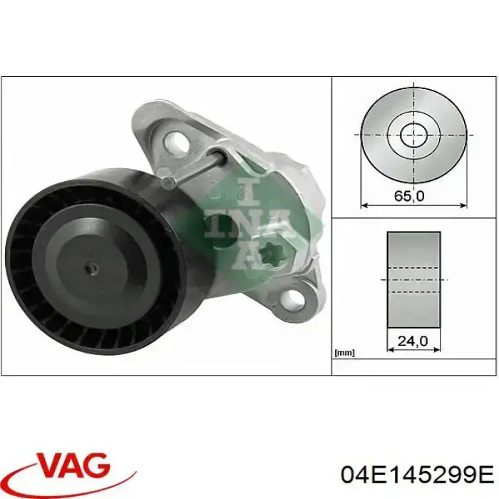 Tensor de correa poli V 04E145299E VAG/Skoda