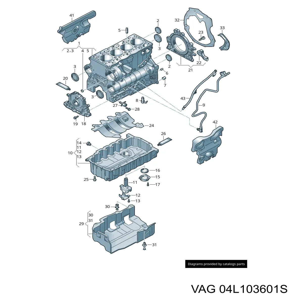 Масляный поддон двигателя VAG 04L103601S цена, от 386.49 USD