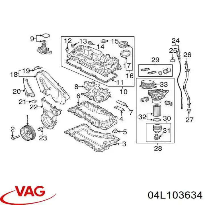 Купить 04L103634 VAG Направляющая индикатора уровня масла в двигателе