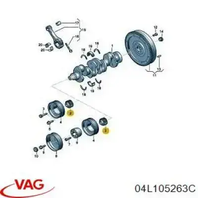 Звезда коленвала вала VAG 04L105263C цена, от 10.14 USD