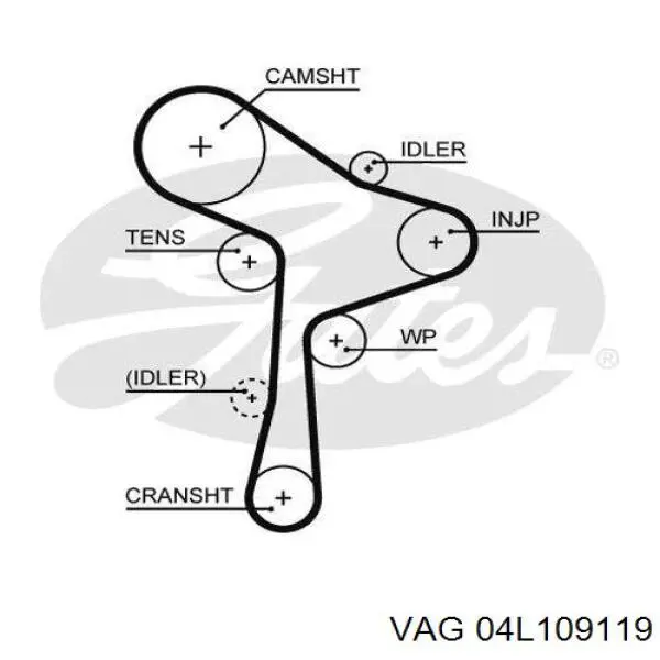 04L109119 VAG correia do mecanismo de distribuição de gás