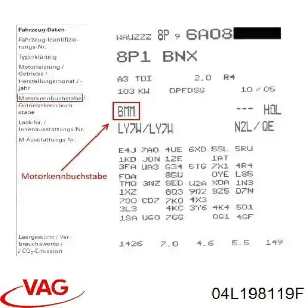 04L198119F VAG Комплект ремня ГРМ