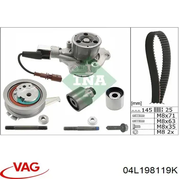 Купить 04L198119K VAG Комплект ГРМ
