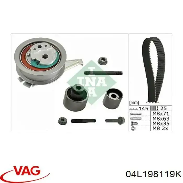 Комплект ГРМ 04L198119K VAG