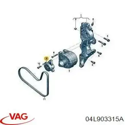 Роликовий модуль натяжителя ремня VAG 04L903315A цена, от 12.14 USD