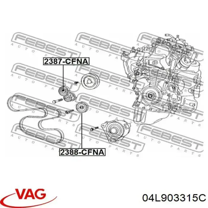 Ремень агрегатов приводной, комплект VAG 04L903315C цена, от 53.29 USD