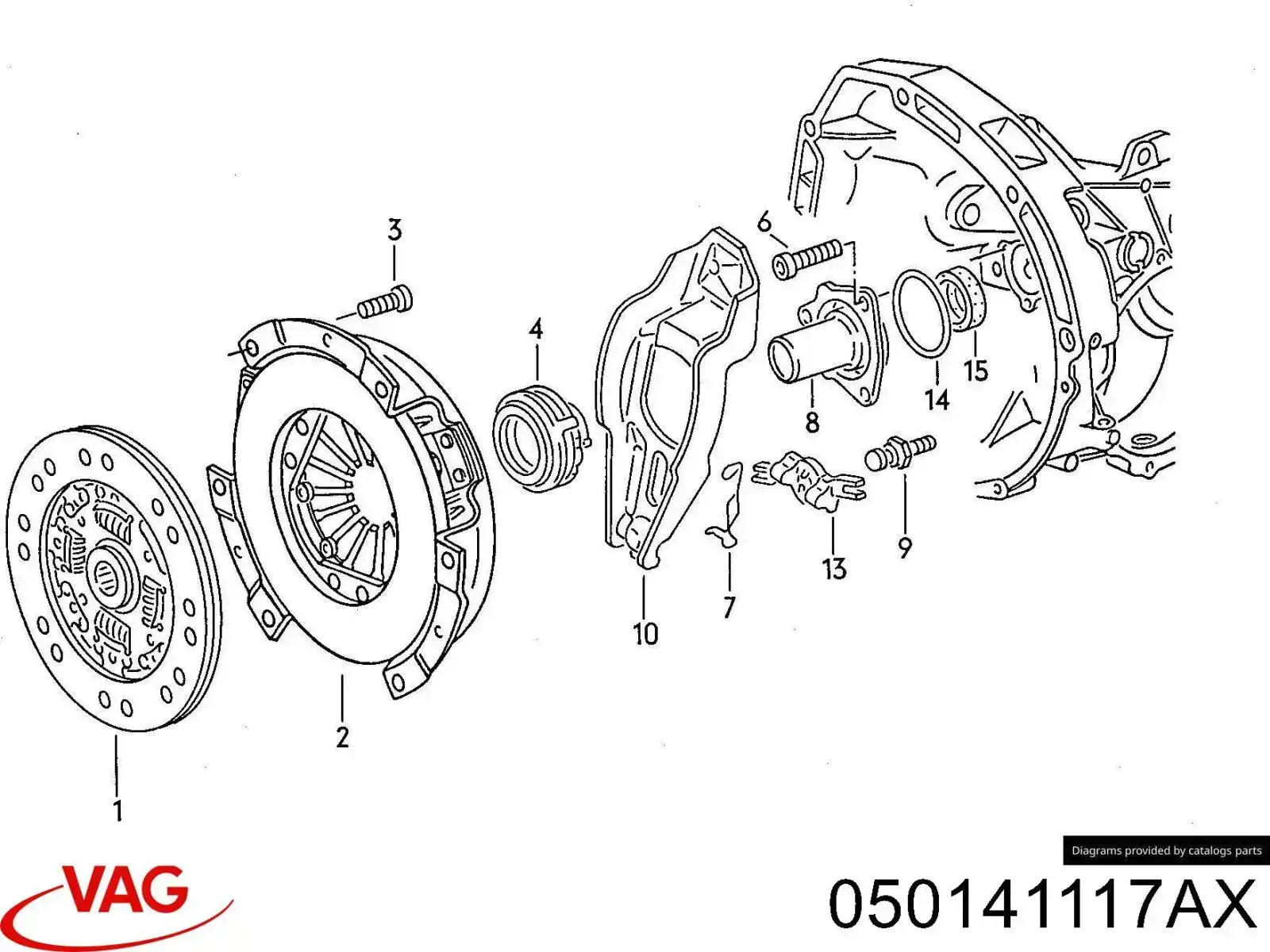 Корзина сцепления 050141117AX VAG