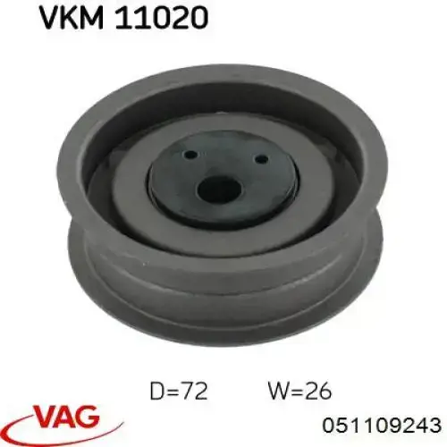 051109243 VAG Ролик натяжителя ремня агрегатов