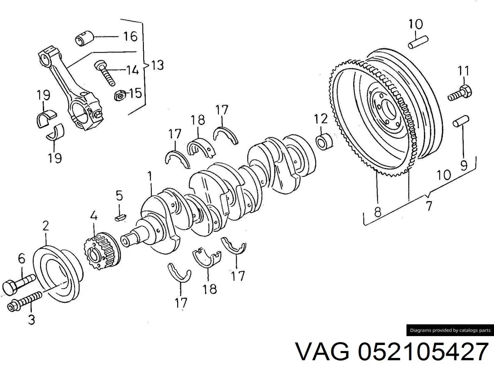 Гайка шатуна 052105427 VAG