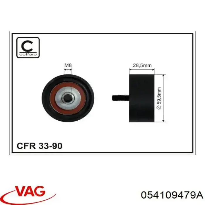 Купить 054109479A VAG Ролик натяжителя газораспределительного ремня