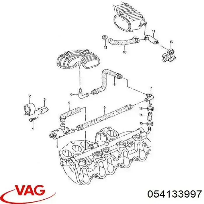 054133997 VAG cano derivado de ventilação de cárter (de separador de óleo)