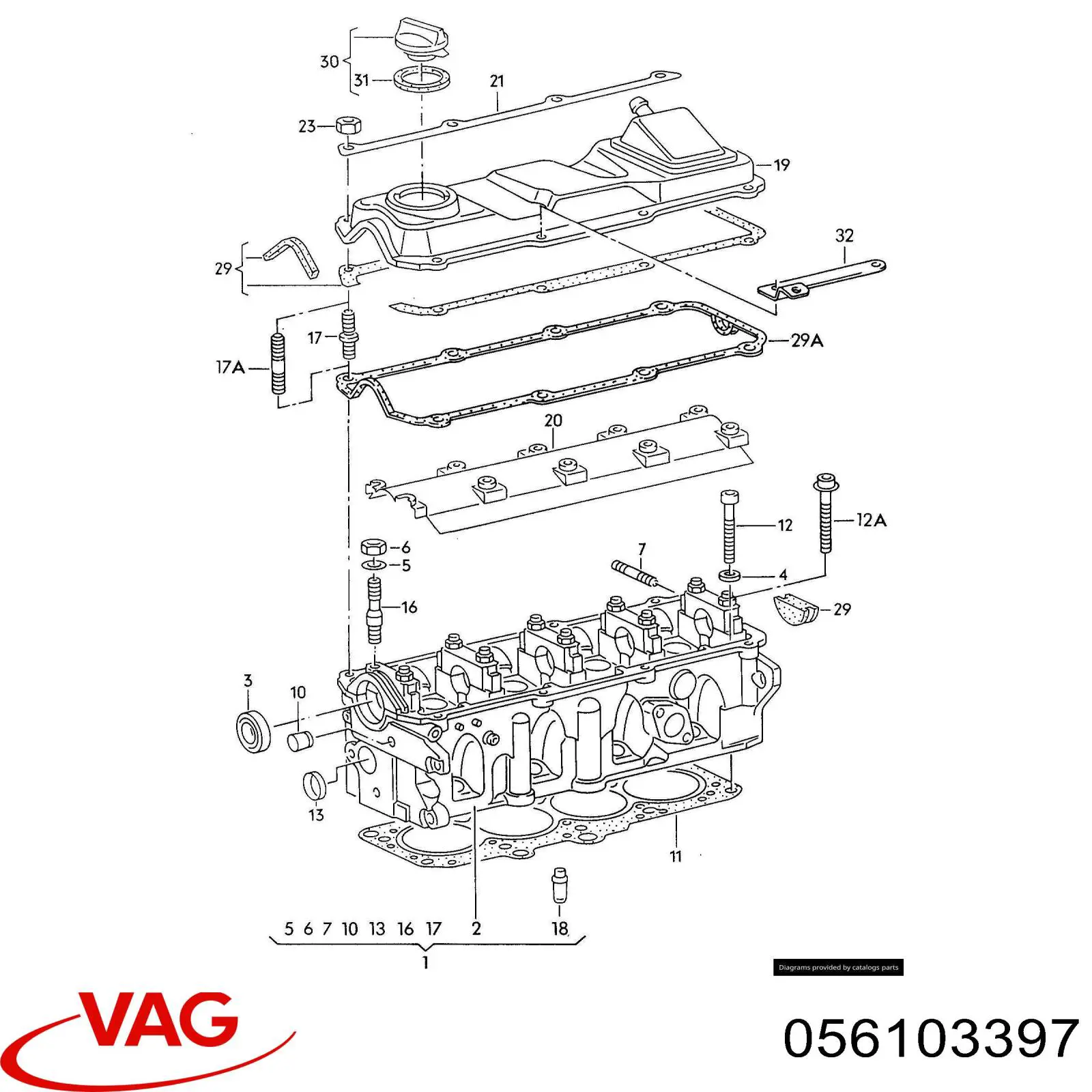 Шпилька выпускного коллектора VAG 56103397 цена, от 3.69 USD