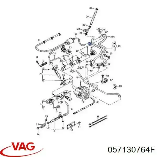 Регулятор давления топлива в топливной рейке VAG 057130764F цена, от 61.39 USD